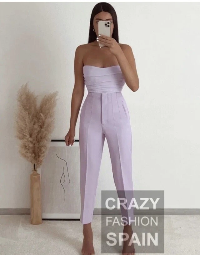 ZARA WOMAN New With Tag HIGH-WAISTED PANTS TROUSERS Lilac Purple