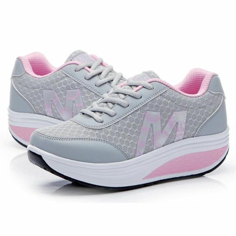 Scarpe Donna sneakers alte tonificanti sportive camminata