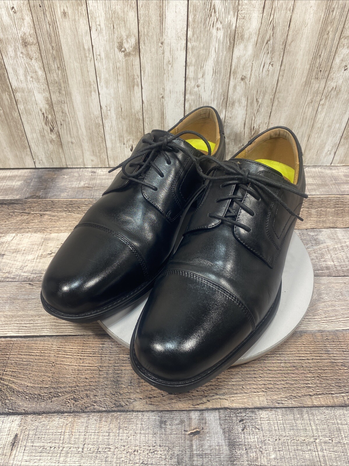 SAOLA Scarpe eleganti da uomo Florsheim Comfortech nere in pelle derby punta a cappuccio taglia 13 D