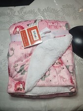 Kidgets Baby Blanket Lion Elephant Giraffe Safari Pink White Family Dollar
