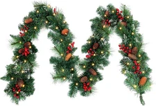 9ft Pre-Lit Artificial Christmas Garland,Christmas Tree Garland,Xma Tree 