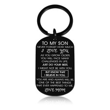 Inspirational Gifts To Son Graduation gifts Keychain for To My Son Dad Black