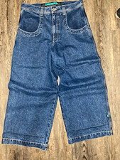 JNCO Blue Wide-Leg Loose Fit Denim Jeans Embroidered 5-Pocket Men's 26