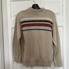 Gymboree Nordic Style Knit Tan Pullover Cotton Sweater Boys L 10-12
