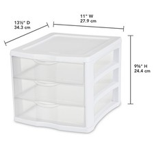3 Drawer Storage Unit Clear Plastic Organizer Multi-Purpose Stacking Solution US