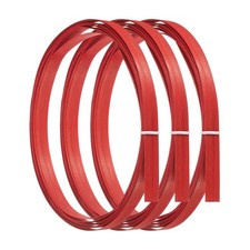 3pcs Bamboo Strips for Weaving 7/16" x 10 Ft Wicker Rattan Cane Reed, Red