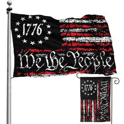 We The People 1776 Flag Vintage American Flag 4x6 Ft and Garden Flags 12x18 I...