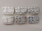 1 Troy oz Monarch Precious Metals .999 Fine Silver Cast Bar (LOT OF SIX)