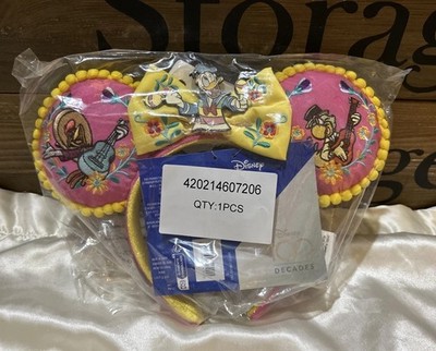 NEW DISNEY 100 DECADES PINK RATTLE EARS THREE CABALLEROS DONALD JOSE PANCHITO