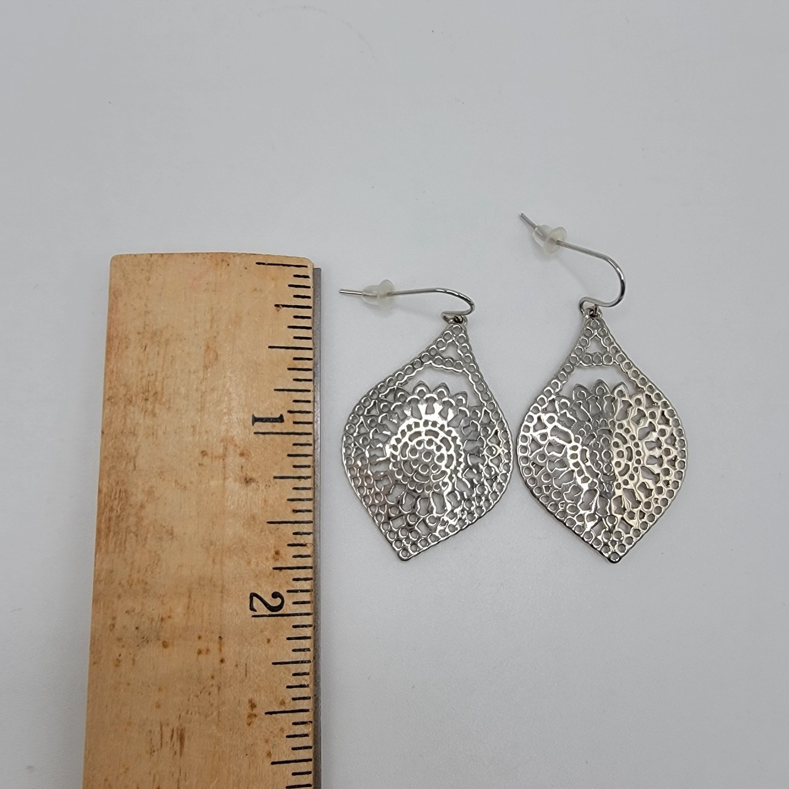 Silver Large Dangle Earrings Statement Boho Weste… - image 2