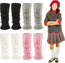4 Pairs Winter Leg Warmers Girls Kawaii Y2k Japanese Loose Knitted Leg Warmers