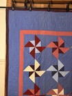 Handmade Patchwork Cotton Pinwheel Quilt — photo 5