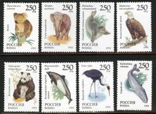 Russia #Mi351-Mi358 MNH 1993 Seal Eagle Koala Whale Bear [6184-91]