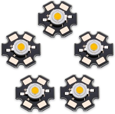 3W White LED Chip 5PCS High Power SMD COB Diode Aluminum Plate 20 Color: White