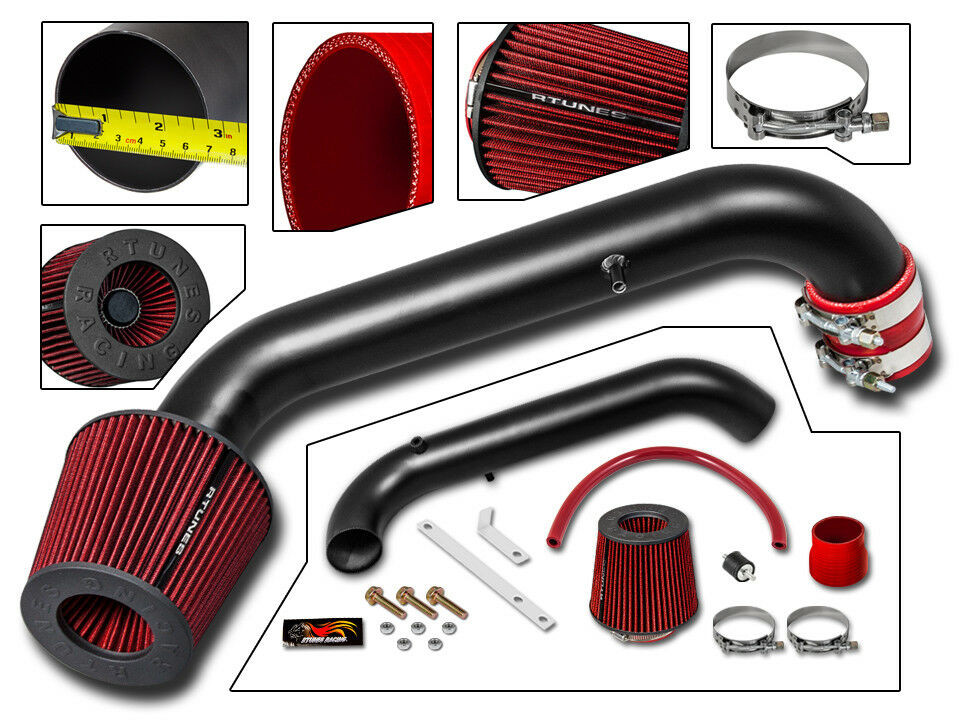 Short Ram Air Intake Kit MATT BLACK+RED for 96-00 Civic CX DX LX L4 EJ EK EM 1.6