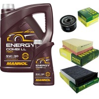 Mann Inspektionspaket 6L Mannol Energy 5W-30 FüR Renault Megane II Kombi 1.5 Dci