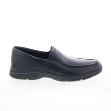 Rockport Eberdon K71228 Mens Black Leather Loafers  Slip Ons Casual Shoes