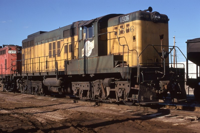 TP ORIG SLIDES (2) CNW NORTH WESTERN REPOWERED DRS-6-6-15M #1506 BUTLER WI 1973