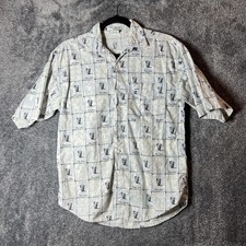 Vintage Georges Marciano Guess Shirt Mens Large Button Up Abstract 90s USA