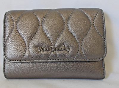 Vera Bradley CASPIAN SEA Compact Riley wallet sycamore leather MINT