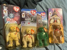 TY McDonalds Beanie Baby Erin Maple Britannia Glory the Bear 1999 FULL SET OF 4