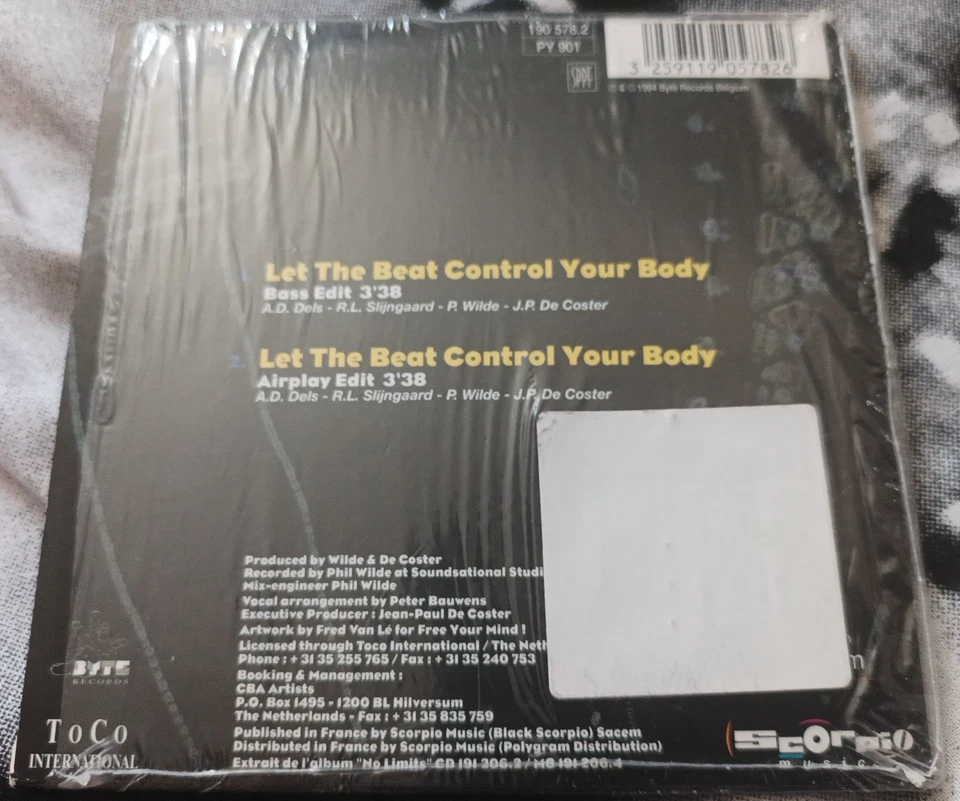 CD SINGLE 2 tracks S2 UNLIMITED LET THE BEAT CONTROL YOUR BODY FRENCH EDITION - Photo 3/3