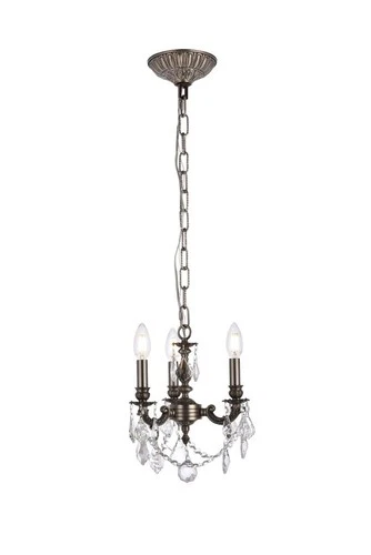 Elegant Lighting Lillie 10" 3 Light Royal Crystal Chandelier - Picture 2 of 9