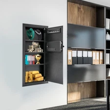 14.57*3.94*31.5 In Black Wall-mounted Safe With Keys Modern Hidden Wall safe
