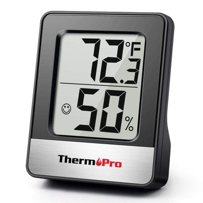 ThermoPro TP49 Digital Hygrometer Indoor Thermometer Black 