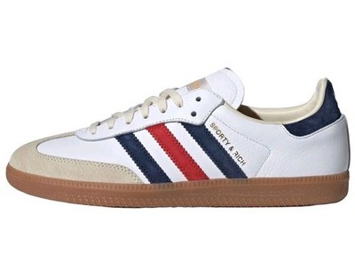 adidas Samba OG Sporty & Rich Herren Sneaker Weiß Leder Schuhe IH8338 EU 44 UVP