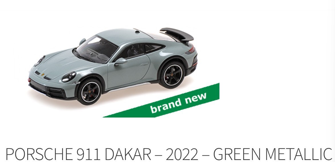 Porsche 911 Dakar 2022 Minichamps 410062071 voiture miniature de collection 1/43 vert métallique