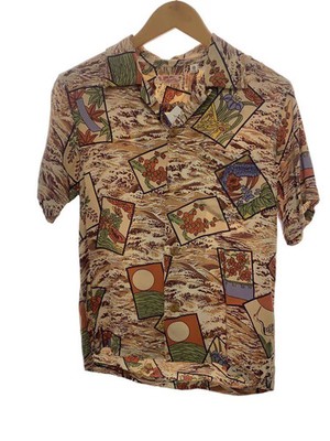 SUN SURF Aloha Shirt XS Multicolor All-Over Print