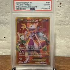 2015 POKEMON XY BREAKTHROUGH SECRET #164 FULL ART/MEWTWO EX PSA 8