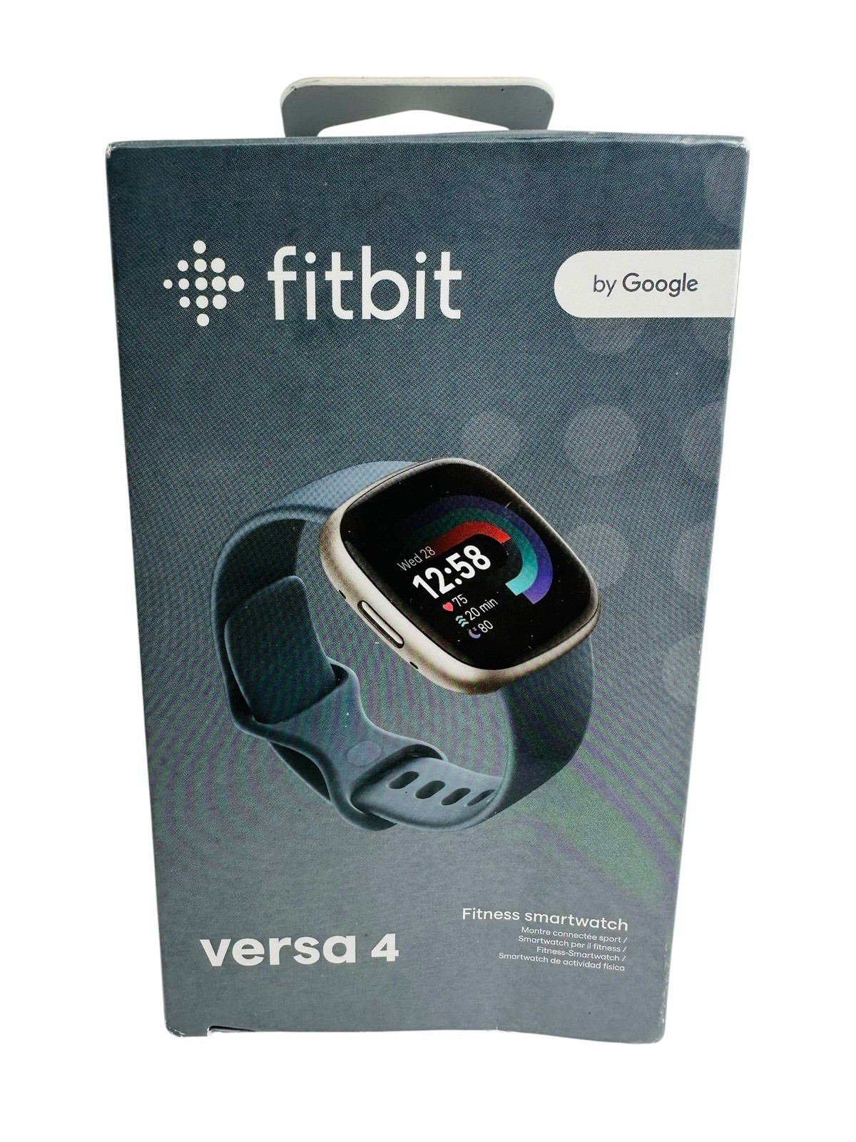 Fitbit Versa 4 Activity Tracker Smartwatch - Waterfall Blue/Platinum Aluminum