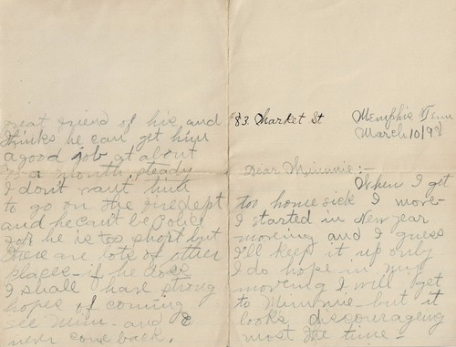 1898 Letter from Memphis, TN to Medfield, MA