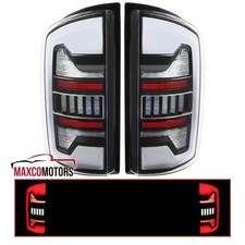 Fits 2002-2006 Dodge Ram 1500 2500 3500 Pickup Black Tail Lights Led Brake Lamps