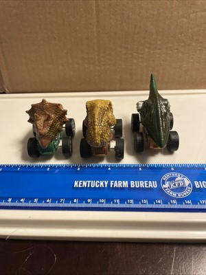 3 Different Dinosaur Head Monster Truck, Pull Back Toy Cars A1