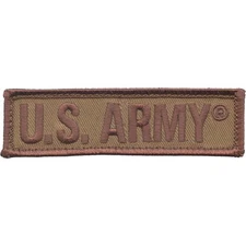 U.S. Army Back Panel Strip 3.75" X 1" 2 Piece Khaki Hook and Loop Patch