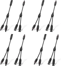 ECO-WORTHY 4 Pair Solar Connectors 30A Y Branch Parallel PV Adapter Cable Wire P