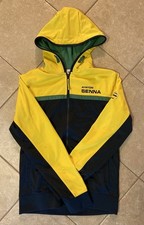 Official Ayrton Senna Hoodie MBA-Sport F1 Legacy Signature Small Navy Blue Zip