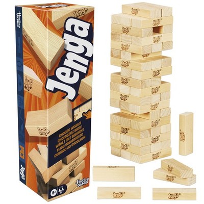 Official Hasbro Jenga Game Wood Block Stacking Tower with Digital Die Ages 6+