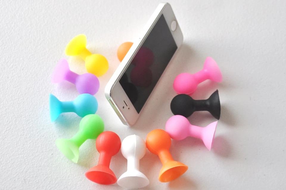 2X COLOR SUCTION CUP phone stand holder mount for iphone 8 7 4s 5 galaxy s7 ipod - Image 4 of 4