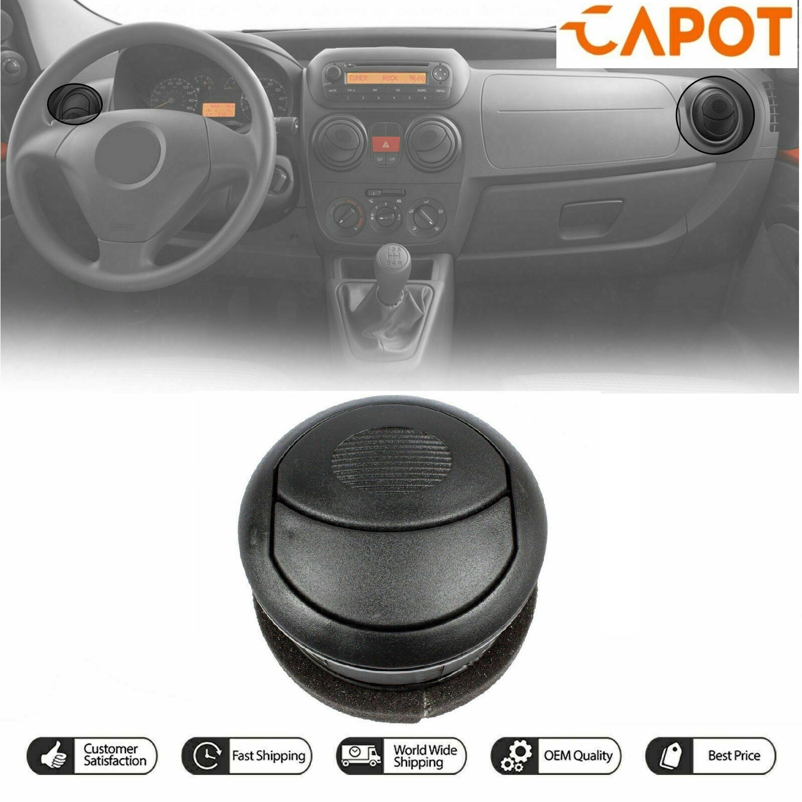 Pour Fiat Fiorino 08-17 Chauffage Ventilation Diffuseur Simple Droite-Gauche