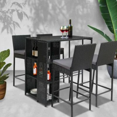 Gardeon Outdoor Bar Set Table Stools Furniture Wicker 5pcs Gumtree Australia Perth City Area 1294504532 Gardeon Outdoor Bar Set Table Stools, Wicker Outdoor Bar Stools Australia