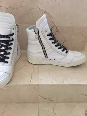 $1250 Balmain White Leather High Sneakers size 12 45 | eBay