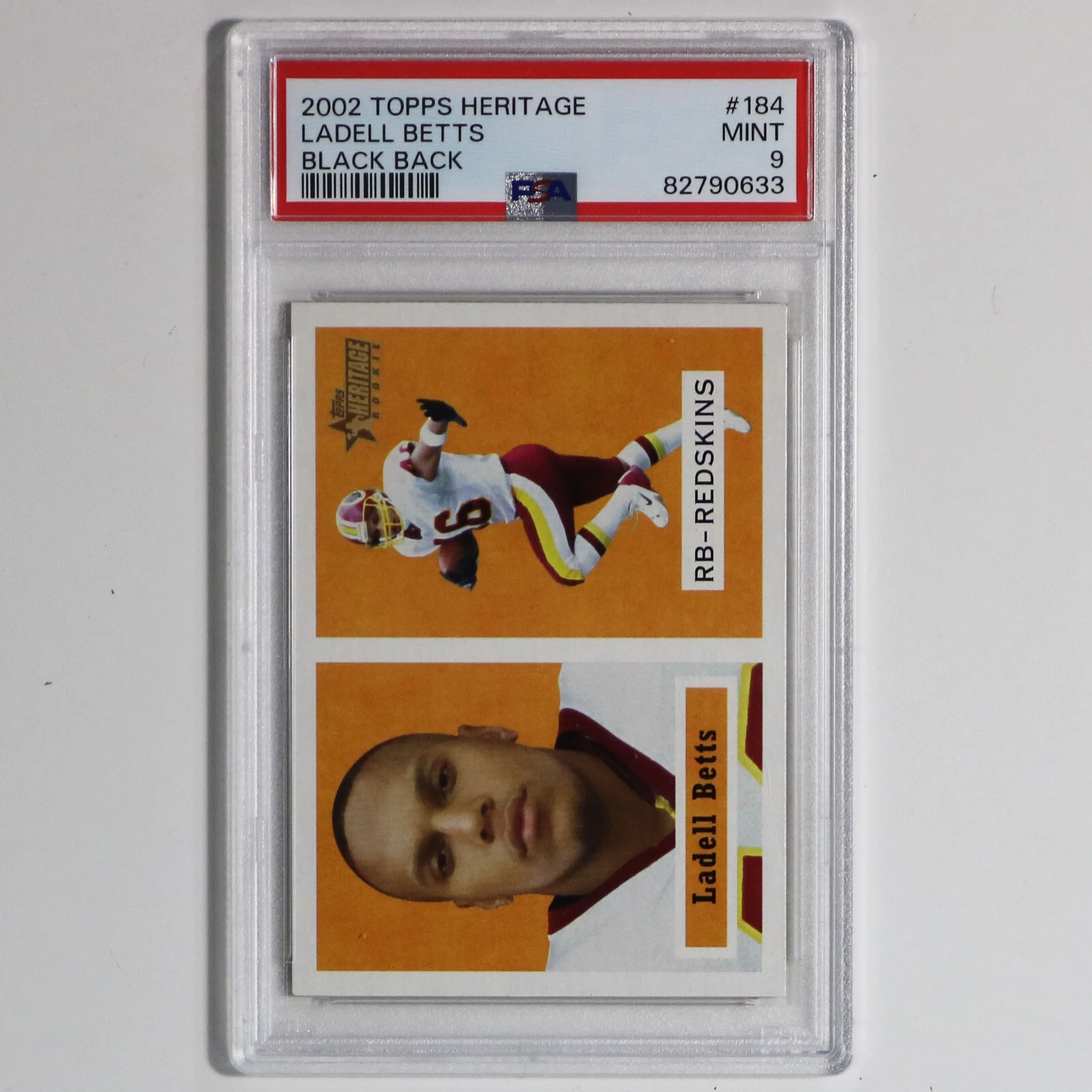 Ladell Betts Topps Heritage #184 Black Back