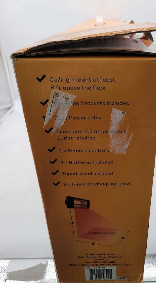 Calentador infrarrojo Dr. DR-368 interior/exterior 1500 W carbono infrarrojo con soporte para trípode Foto 3 de 4
