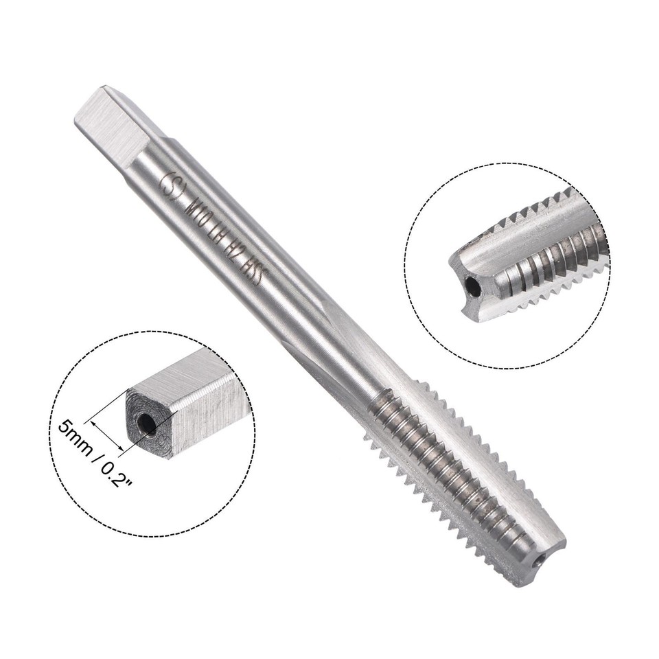 Left. Tap M10 x 1.5mm Metric Left Hand Tap and Die Set Machine Thread Tap with ...