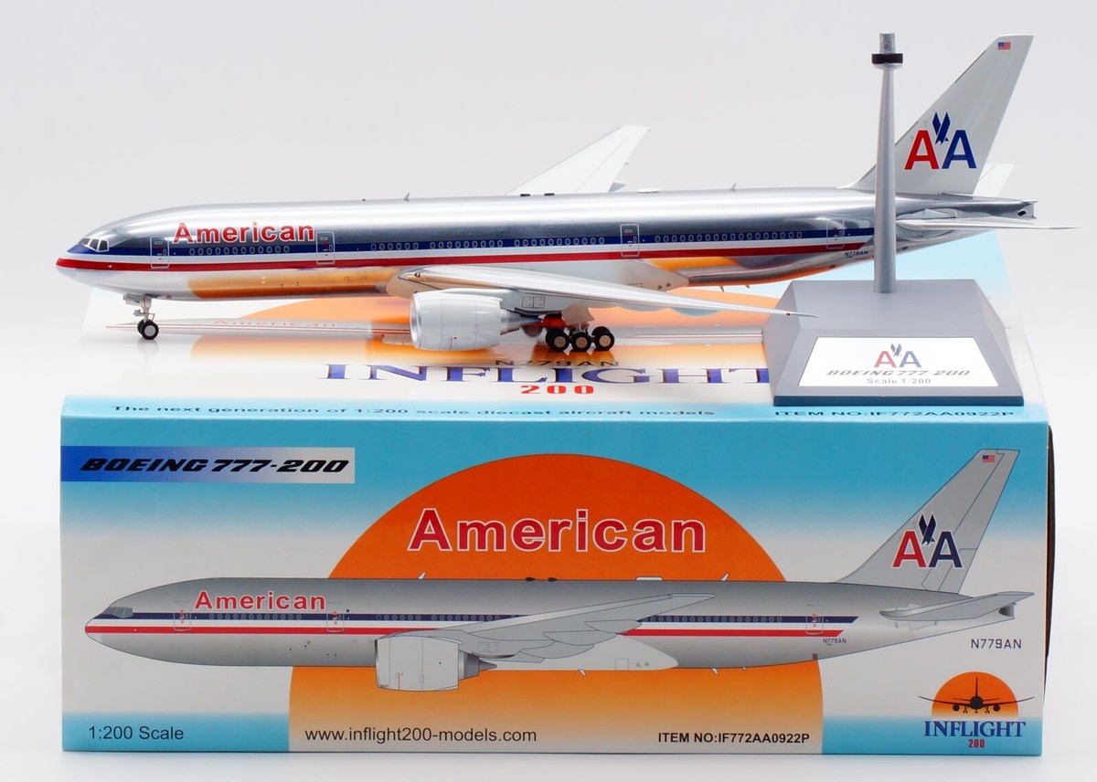 Inflight 1:200 アメリカン航空 B777-200 N779AN INFLIGHT 1:200 American Airlines Boeing B777-200 Diecast Aircraft