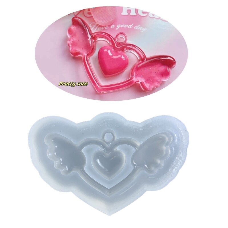 3D Love Heart Silicone Mold for DIY Resin Jewelry Casting Non-Stick